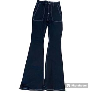 AFRM Revolve jeans, very dark blue denim, flared, size 25”.  Stretch.